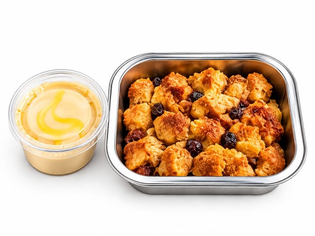 Jamaican Bread Pudding W/ Rum Sauce.